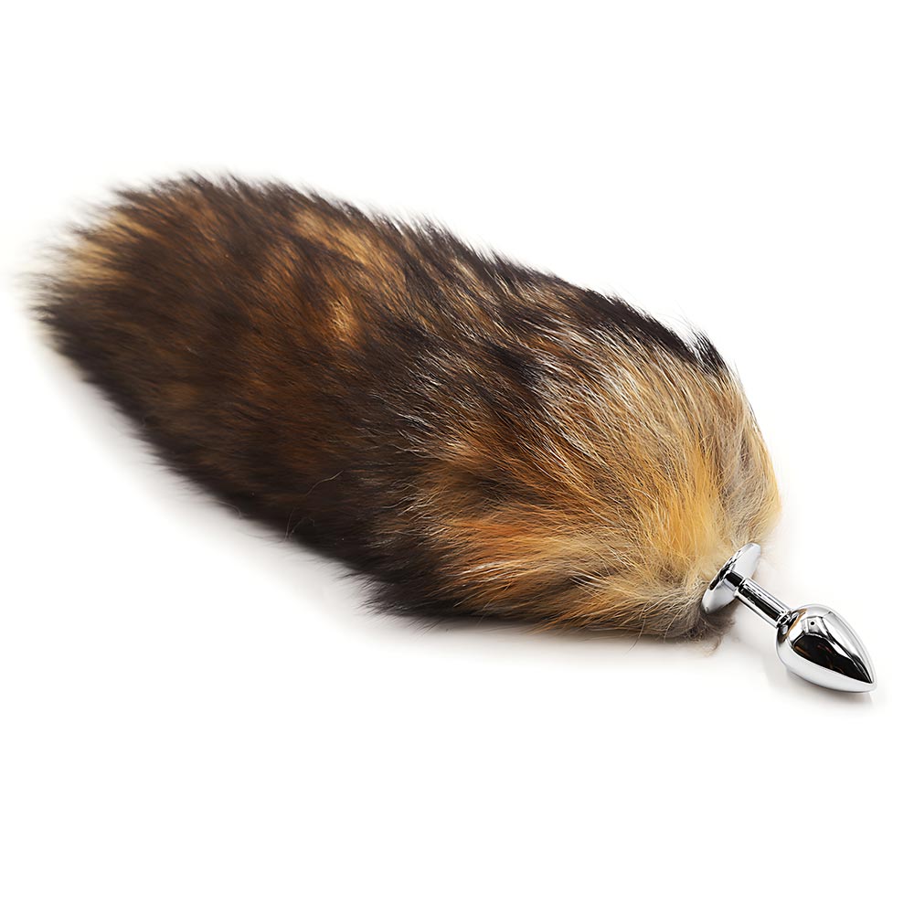 Cola de Zorro con Plug de Metal - Beige 45 cm