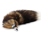 Cola de Zorro con Plug de Metal - Beige 45 cm