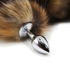 Cola de Zorro con Plug de Metal - Beige 45 cm