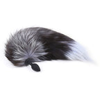 Cola de Zorro con Plug de Silicona - Negro 45 cm