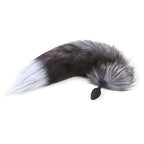 Cola de Zorro con Plug de Silicona - Negro 45 cm