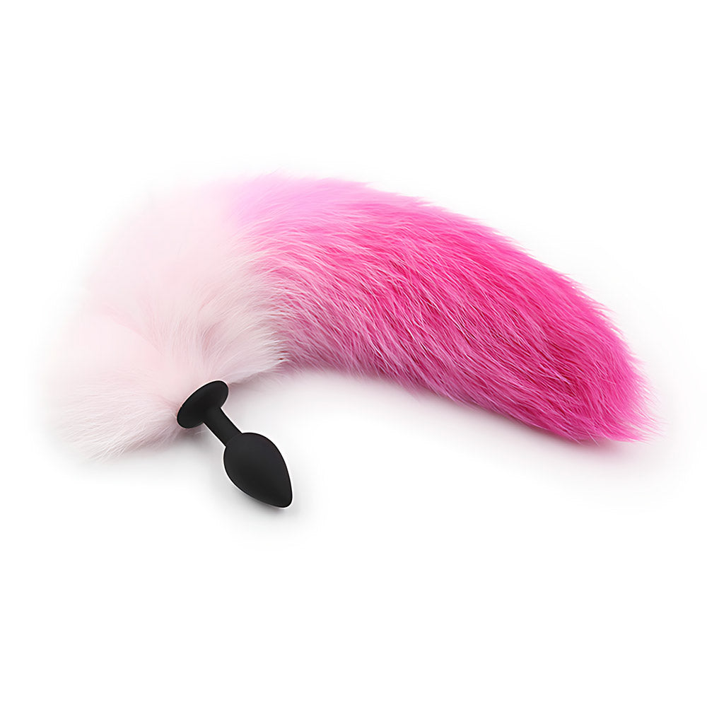 Cola de Zorro con Plug de Silicona - Fucsia 45 cm Imagen principal del producto