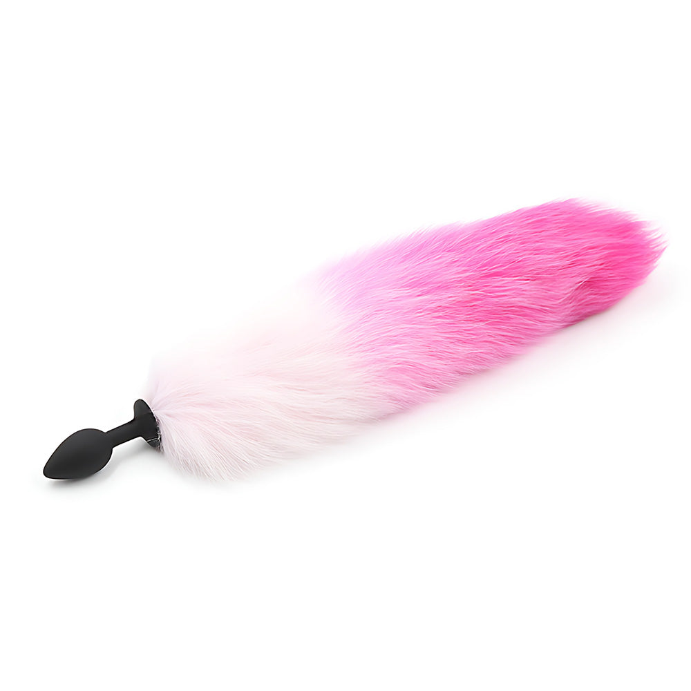 Cola de Zorro con Plug de Silicona - Fucsia 45 cm