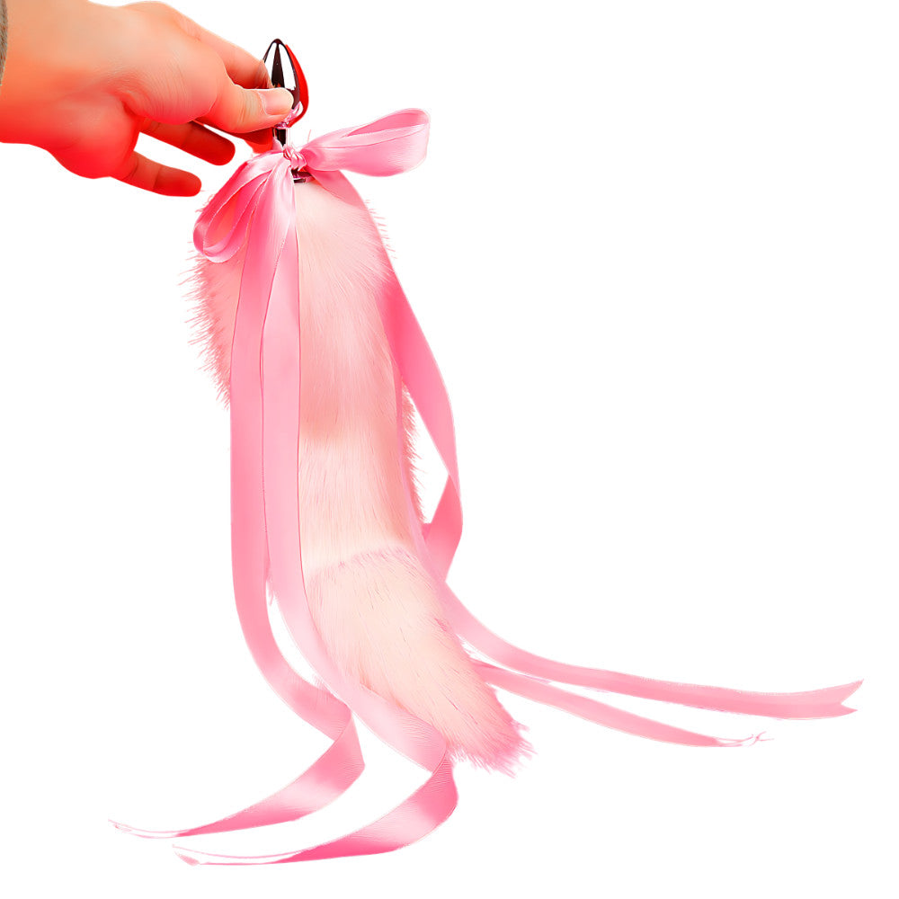 Cola de Zorro con Plug de Metal - Rosa 38 cm