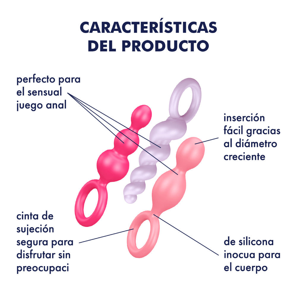 Booty Call Set 3 Plugs Anales Satisfyer - Colores
