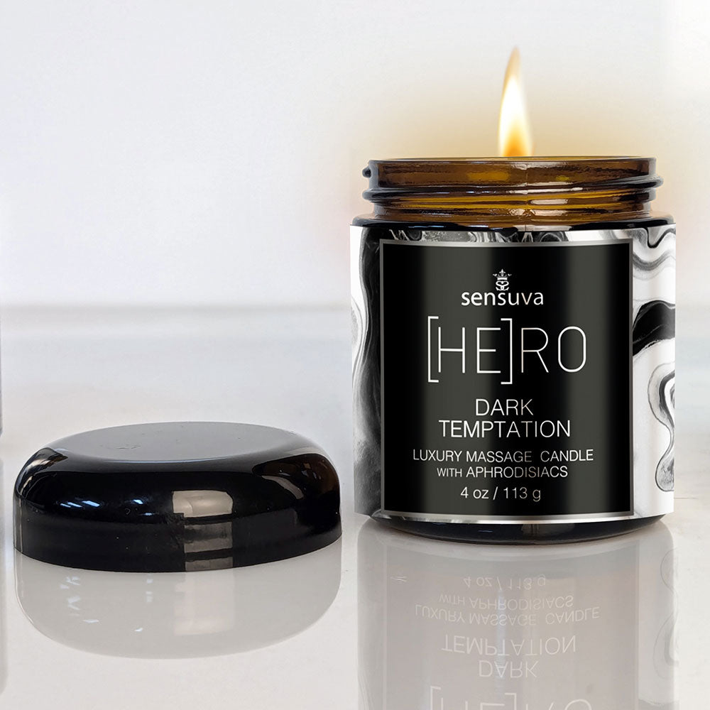 Hero Vela de Masaje con Feromonas - Dark Temptation Imagen secundaria del producto