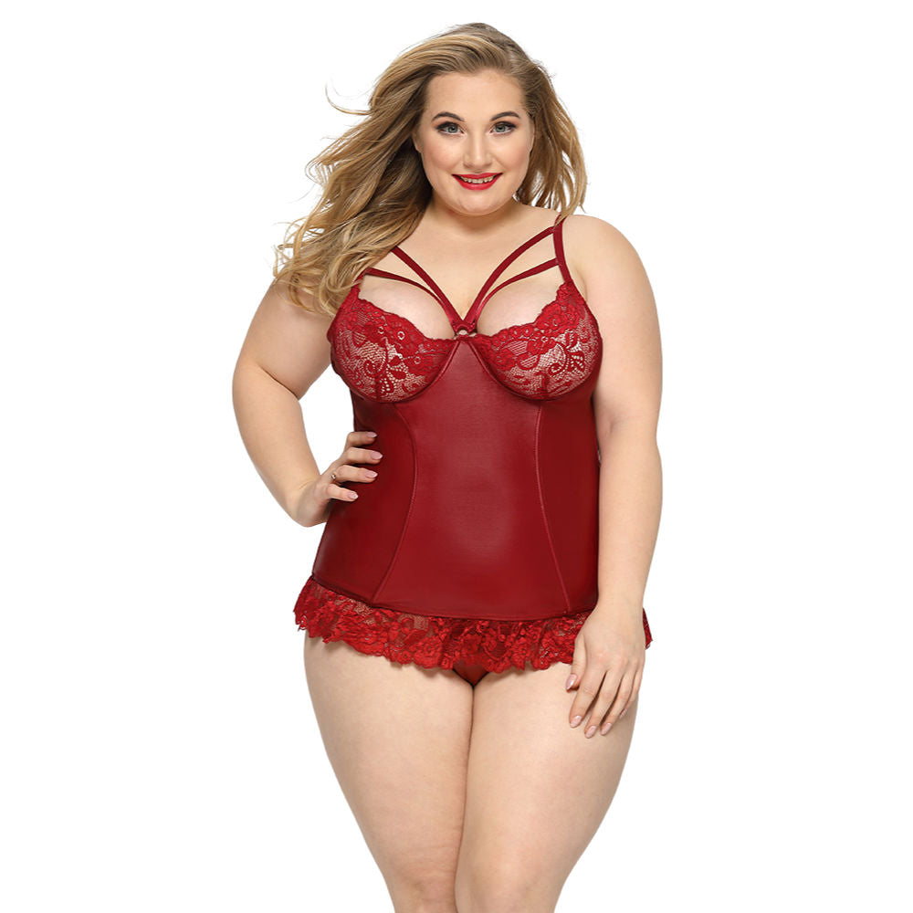 Romy Corset de Encaje Rojo XL Imagen principal del producto